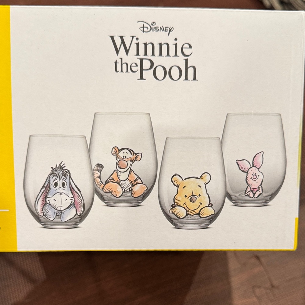 Disney Winnie the Pooh Glasses - Yellow, Pink, Orange, Gray Artwork